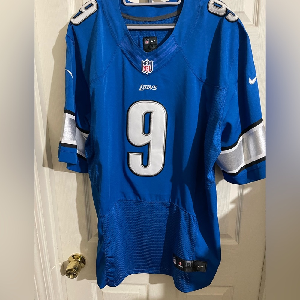 Nike NFL Players On Field Matthew Stafford Blue Detroit Lions Legend #9 Jersey